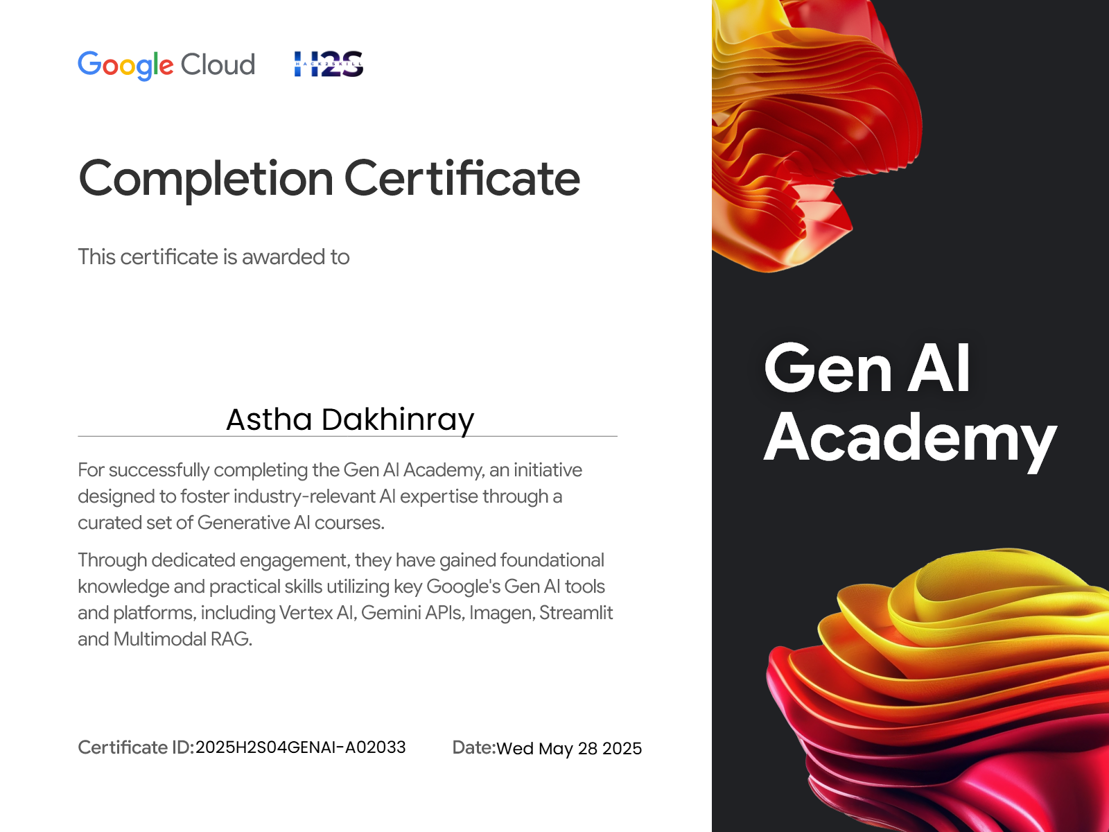 Certificate 1